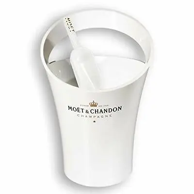 Moet Chandon White Champagne Ice Bucket And Scoop Acrylic Plastic New • £57