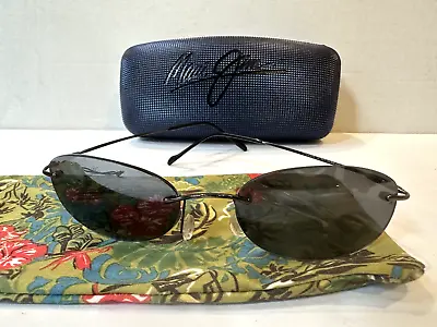 Maui Jim Sport Kailua MJ-453-02 Gunmetal Rimless Sunglasses With Case Japan • $149.99