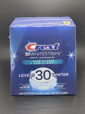$20.50 • Buy Crest 3D Whitestrips Dental Whitening Kit 30 Levels Whiter + LED Light New