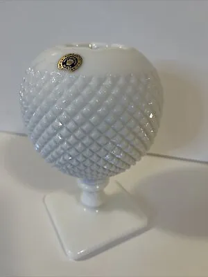 Vintage Milk Glass Authentic Westmoreland Glass Handmade Footed Ball Vase • $25