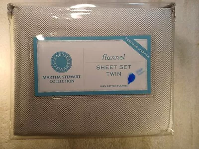 Martha Stewart Collection Herringbone Flannel Twin Sheet Set • $41.99