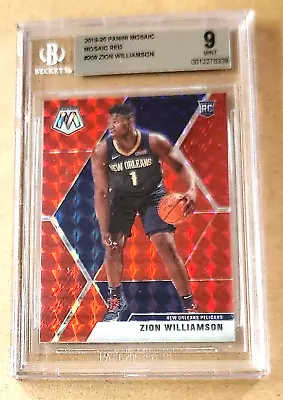 ZION WILLIAMSON ~~~ 2019 Panini Mosaic Rookie MOSAIC RED PRIZM ~~~ BGS 9 MINT • $0.01