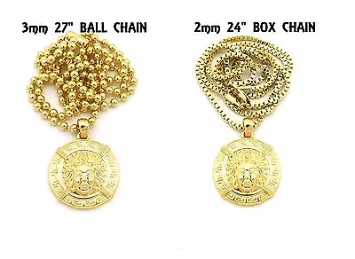 New Medusa Face Pendant W/3mm27  Ball Chain & 2mm24  Box Chain Necklace FXMP22 • $11.99