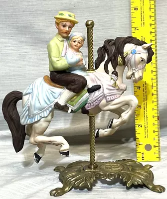 Vintage American Carousel Father & Son Riding Horse Figurine #204 Tobin Fraley • $22.49