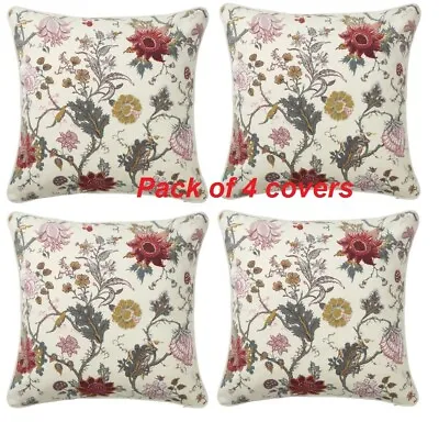 Pack Of 4 IKEA NASSELKLOCKA Cushion Coveroff-white/floral Pattern50x50cm New • £24.99