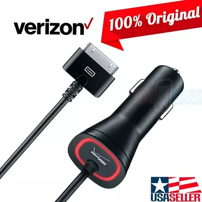 OEM Verizon LOGO MFI Apple Certified 30-Pin 2.1A Car Charger For IPhone 4S/4/3GS • $12.98