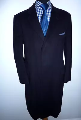 £19.99 • Buy Mens Charles Tyrwhitt Navy Blue Overcoat Wool Cashmere Size 44 R Coat Covert