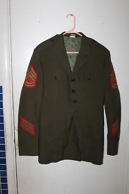 Marine Corp Dress Green Uniform Coat Cross Rifle 41L 8405 998 0233 • $8.99