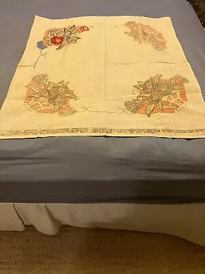 Vintage Stamped For Embroidery Small Tablecloth • $7.50