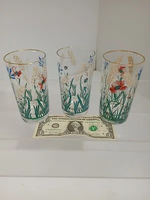 Drinking Glass Swanky Swigs - Wild Flowers Vintage  • $8