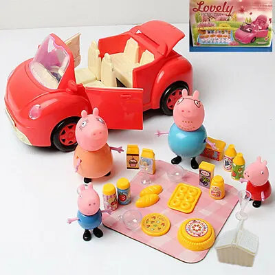 Red Picnic Car + Peppa Pig Figures Xmas Gift Kid Toy Children Characters Plastic • $27.99