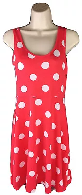 Volume One Juniors Sleeveless Red A Line Dress With White Polka Dots Size Small • $17.99