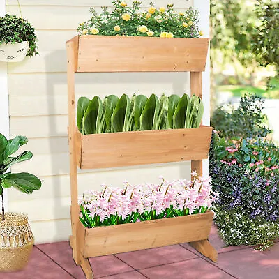 3-Tier Raised Garden Bed Vertical Elevated Box Planter Flowers Vegetables Herbs  • $45.96