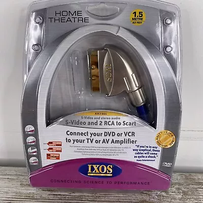 IXOS XHT501  Home Theatre 1.5 Meter S-Video And 2 RCA  To Scart Cable • £14.99