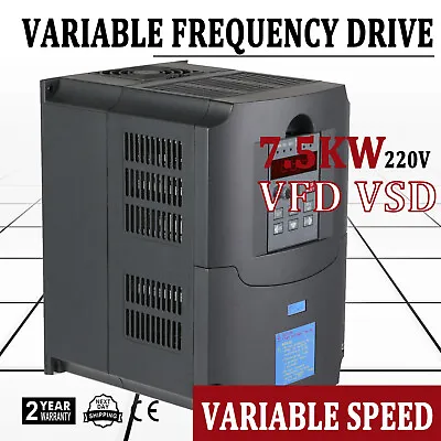 220V 7.5KW 10HP VFD Single To 3 Phase Variable Frequency Drive Inverter CNC VSD • $169.90