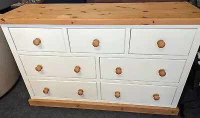  Solid Pine 7 Drawer Merchant Chest Of Drawers - CS P41 • £200