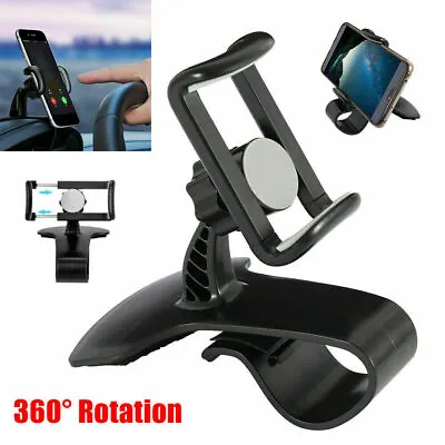 £4.99 • Buy 360° Clip On Dashboard Mobile Phone Holder In Car Mount Stand Cradle-Universal