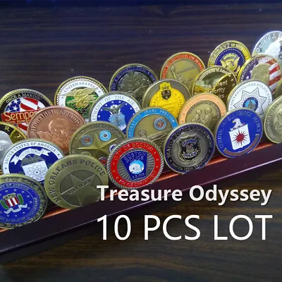 Featured Random Challenge Coin Lot 10 Pcs Multi Themes • $32