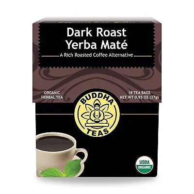 Buddha Teas Certified Organic Dark Roast Yerba Mate 18 Tea Bags • £12.14