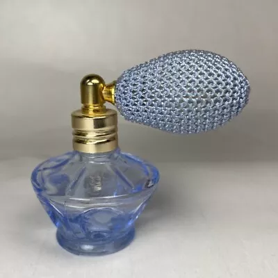 Vintage Blue Glass Atomizer With Working Pump Perfume Bottle Empty • $18.90