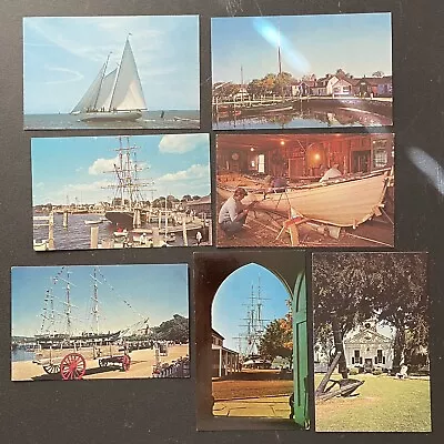 Mystic Seaport Connecticut Postcard Lot Of 7 Ships Boats Museum • $5.75