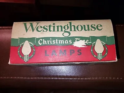 Vintage Red White Westinghouse Christmas Tree Lamp Light Bulbs In Original Box • $15