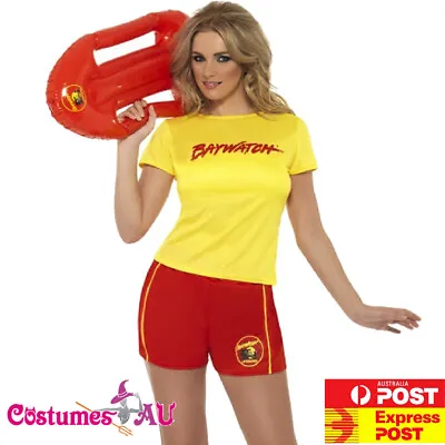 Ladies Baywatch Costume Beach Patrol Lifeguard Uniform Fancy Dress 80s Outfits • $34.19