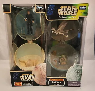 Star Wars POTF2 COMPLETE GALAXY Tatooine W/ Luke Skywalker And Dagobah  LOT/ 2 • $19.99