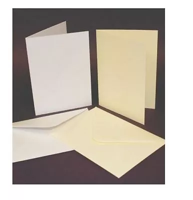 25 X C5 WHITE BLANK CARDS 300gsm & ENVELOPES 100gsm CARD MAKING CRAFT 297 • £7.49