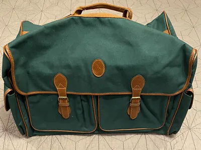 Vintage Ralph Lauren Green Weekender Duffle Gym Travel Tote Bag Buckles Large • $134.87