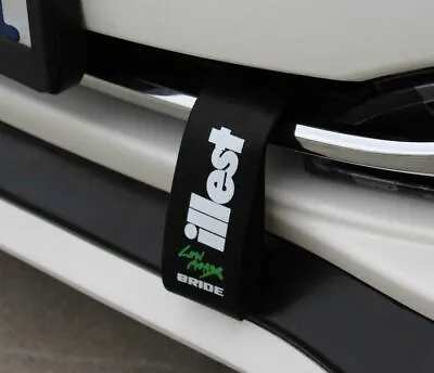 JDM High Strength Bride ILLEST Tow Strap For Front Rear Bumper Towing Hook-Black • $10.88