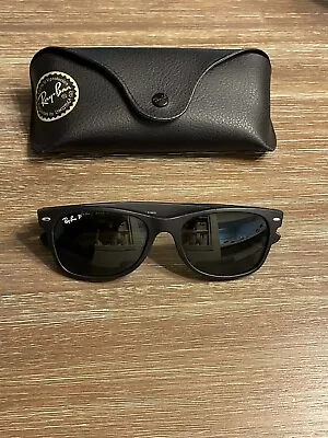 Ray Ban Polarized Matte Black New Wayfarer RB2132 622 55-18 • $70