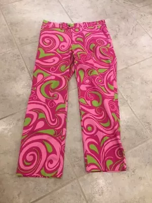 Loudmouth Pants Mens 38X30 Pink Green Golf Straight Leg Casual Floral Paisley • $17.49