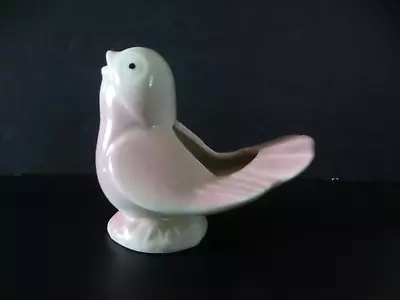 Vintage Bird Planter White Pink Singing Unmarked McCoy? Super Cute! • $24.90