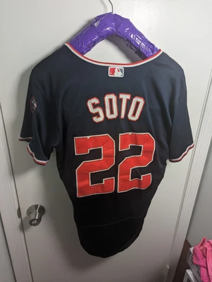 $39.99 • Buy Juan Soto #22 Washington Nationals Jersey Majestic Stitched Blue Mens Sz 36 S