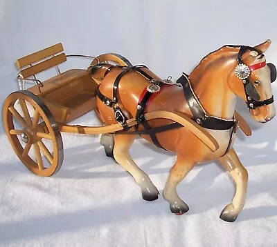 Vintage STEHA Lieha Original Harness Horse Cart Toy Germany Toy Model Wheels #E7 • $98.99