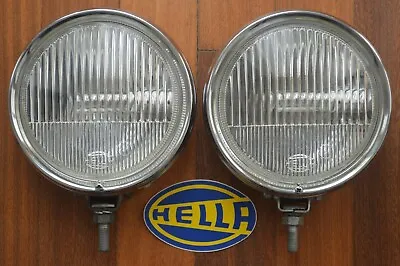 Vintage 70's HELLA 140  FOG SPOT LIGHTS Porsche Mercedes BMW VW Old Timers Euro • $399