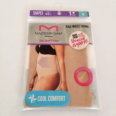 NEW Size Small Women Maidenform BEIGE High Waist Thong Flexees Feel Good Fashion • $13.99