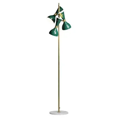 Italian Modern Brass Floor Lamp 3 White Stilnovo Vintage Design Spots Gira ML135 • $459.89