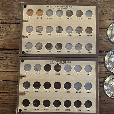 Lincoln Cents 1916-1939 Meghrig Boards NOS1376 B And D • $35