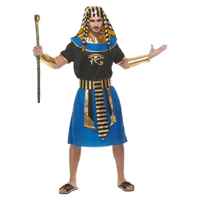 Egyptian Costume Men Pharaoh Ancient Robes Egypt Fancy Dress Halloween Costume • $35.99