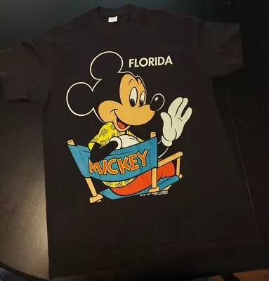 Vintage Velva Sheen Florida Mickey Mouse Walt Disney Graphic XL T-shirt   USA • $8