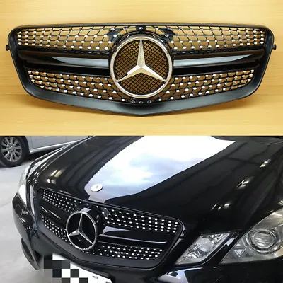 Diamond 10-13 Shiny Black Front Grille For M-Benz E-Class W212 E63A Look • $227.81