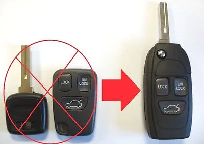 3 Button Flip Key Fob Case Upgrade For Volvo S40 V40 S70 C70 V70 S80 Remote • $10.09