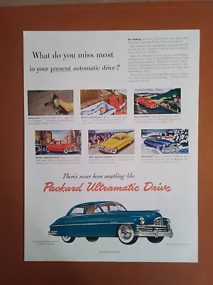 Vintage 1950 Packard Eight Deluxe 1950's Automobile Auto Decor Poster Print AD  • $9.95