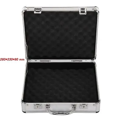 Large Hard Aluminium Flight Case Foam Lockable Tool Camera Gun Storage Carry Box • £12.99