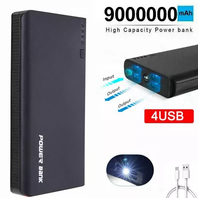 Power Bank 9000000mAh Portable Fast Charger Battery Pack 4 USB For Mobile Phone • £11.99