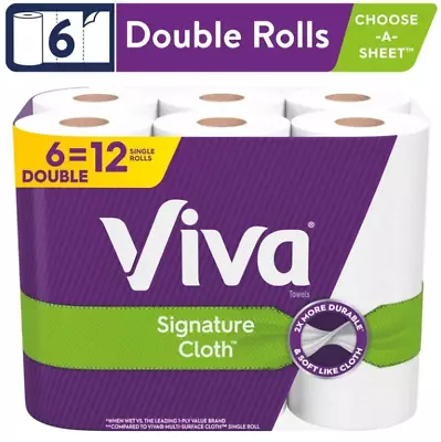 Viva Signature Cloth Paper Towels 6 Double Rolls (94 Sheets Per Roll).. • $20.21