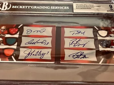 2009 Topps Triple Threads Auto Jersey Brady Montana Elway Manning BGS 9 • $12500