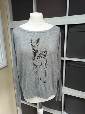 $7.34 • Buy NEXT - Ladies Size 16 Autumn Winter Long Sleeved Thin Deer Print Jumper